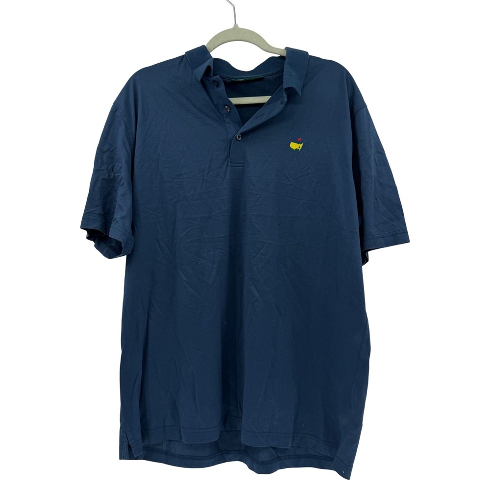 Masters Collection Navy Blue Pima Cotton Golf Polo Shirt Mens XL Logo